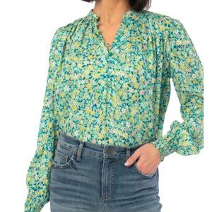 Kut from the Kloth Sharay Pleat Smocked Blouse